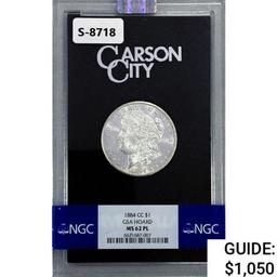 1884-CC Morgan Silver Dollar NGC MS62 PL GSA