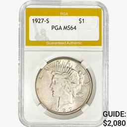 1927-S Silver Peace Dollar PGA MS64