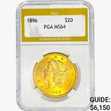 1896 $20 Gold Double Eagle PGA MS64