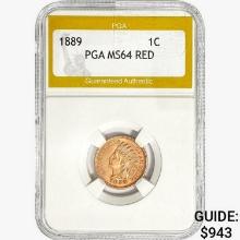 1889 Indian Head Cent PGA MS64 RED