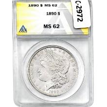 1890 Morgan Silver Dollar ANACS MS62