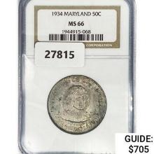 1934 Maryland Half Dollar NGC MS66