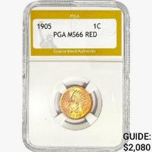 1905 Indian Head Cent PGA MS66 RED