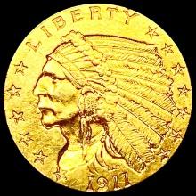 1911 $2.50 Gold Quarter Eagle CHOICE AU