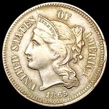 1865 Nickel Three Cent CLOSELY UNCIRCULATED