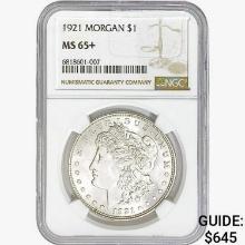 1921 Morgan Silver Dollar NGC MS65+