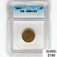 1904 Indian Head Cent ICG MS64 BN