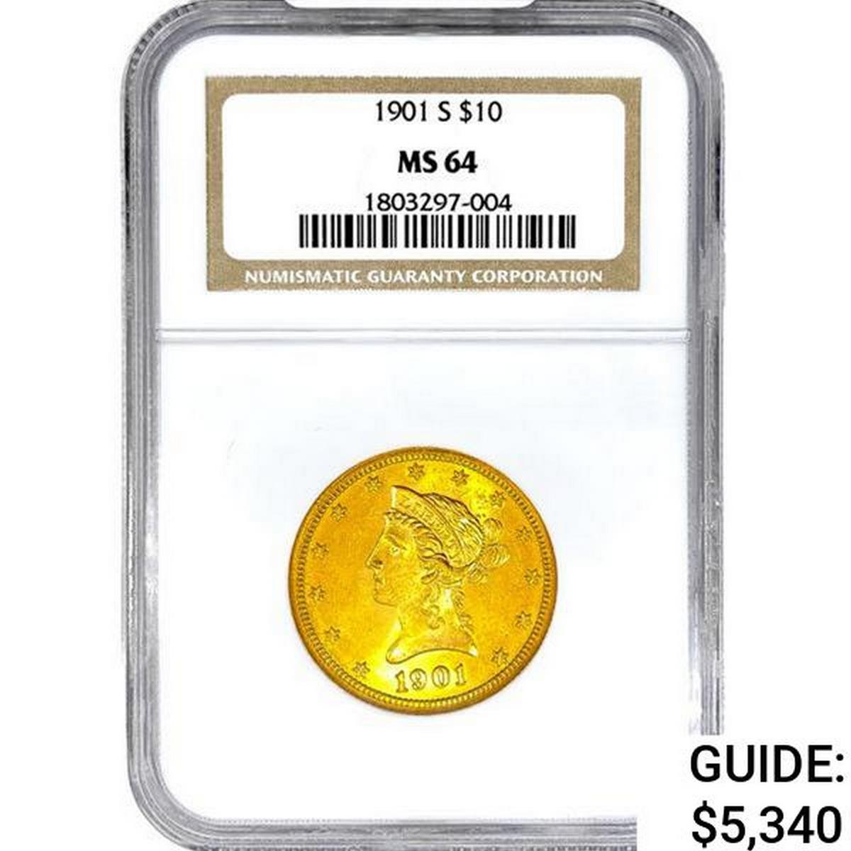 1901-S $10 Gold Eagle NGC MS64