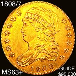 1808 $5 Gold Half Eagle CHOICE BU+