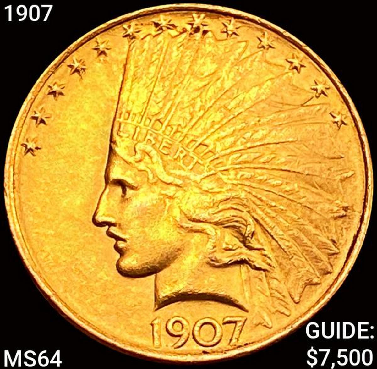 1907 $10 Gold Eagle CHOICE BU