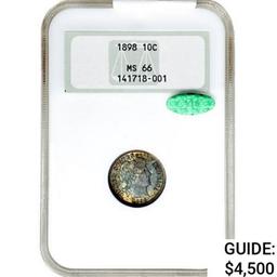 1898 CAC Barber Dime NGC MS66