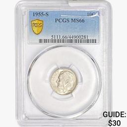 1955-S Roosevelt Dime PCGS MS66