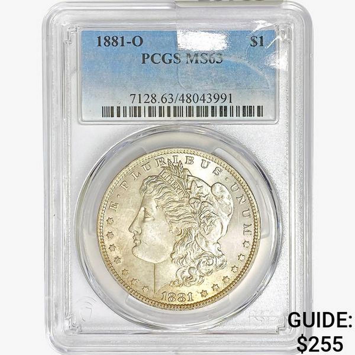 1881-O Morgan Silver Dollar PCGS MS63