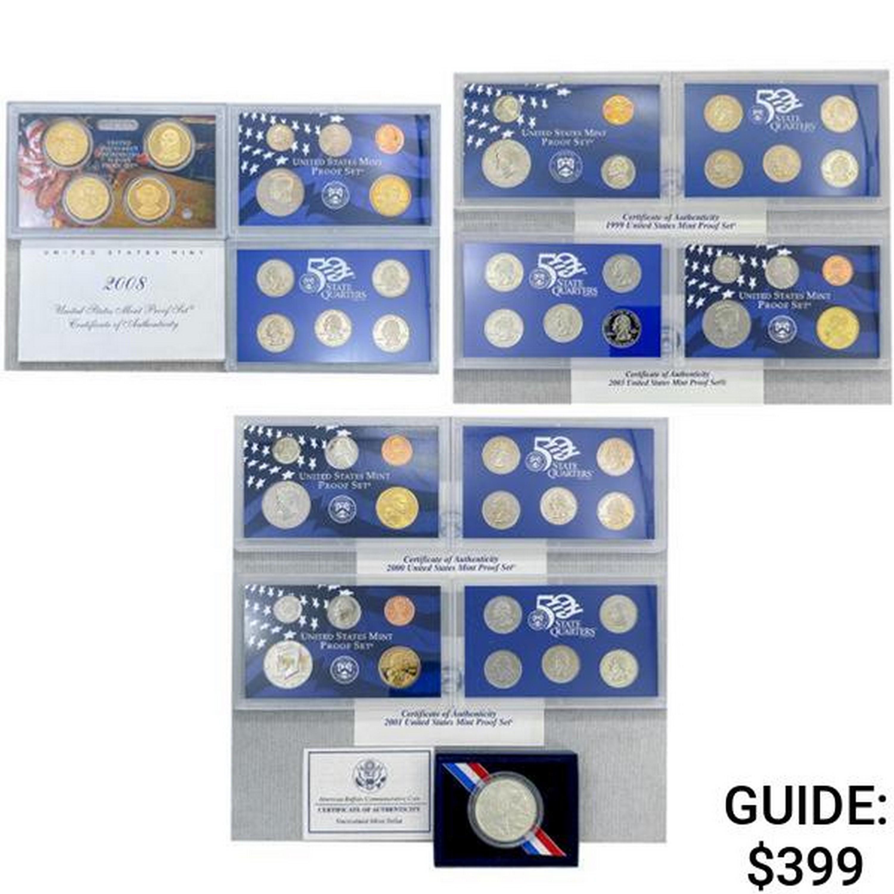 1999-2008 US Proof Mint Sets [54 Coins]