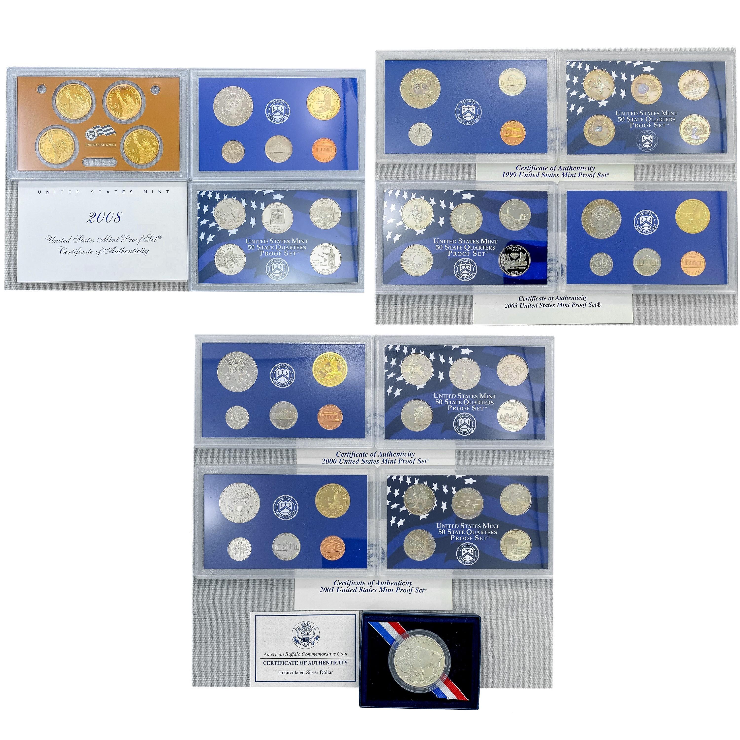 1999-2008 US Proof Mint Sets [54 Coins]