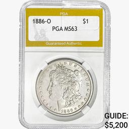 1886-O Morgan Silver Dollar PGA MS63