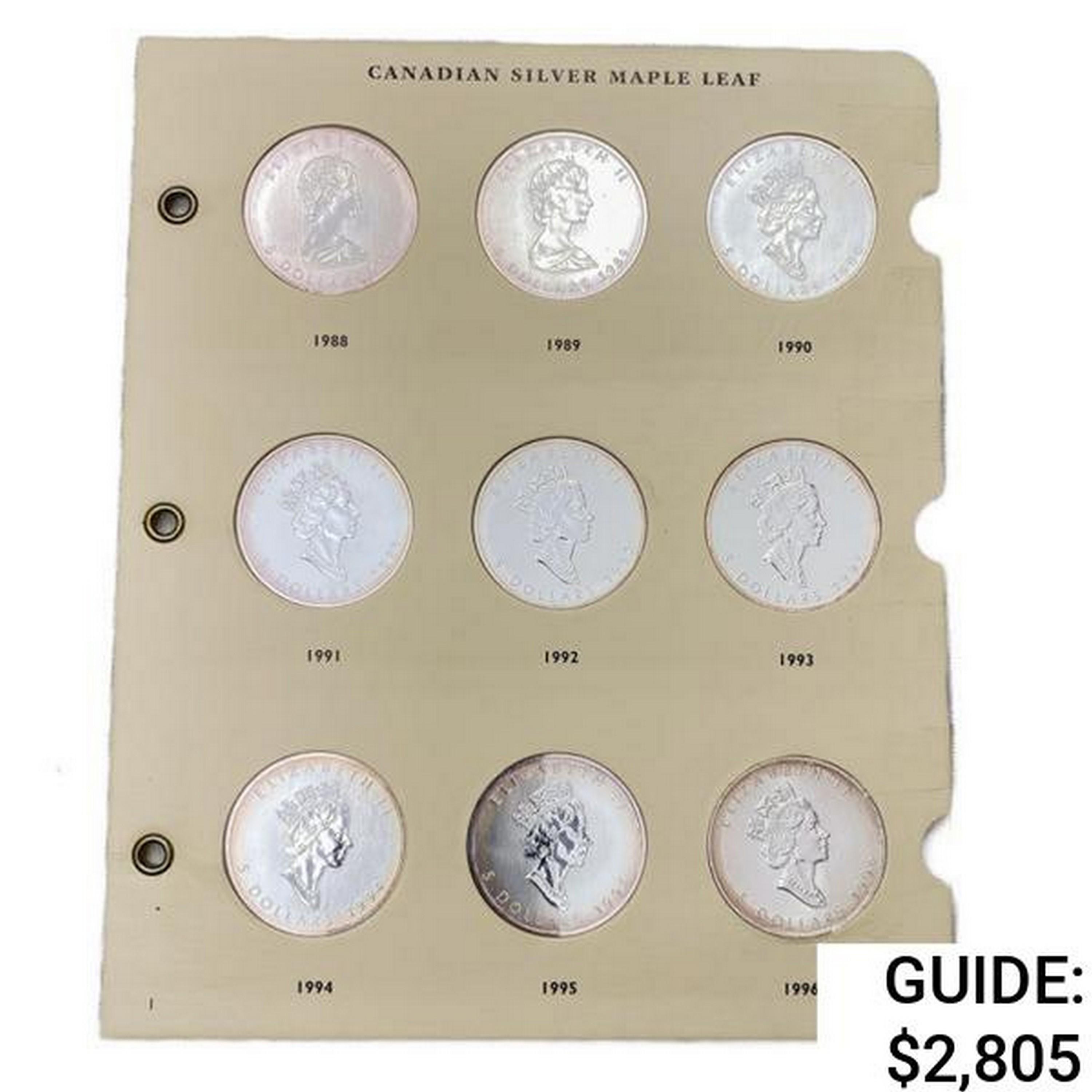 1988-2014 Canada Silver $5 Coin Book (27 Coins)