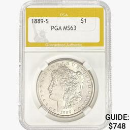 1889-S Morgan Silver Dollar PGA MS63