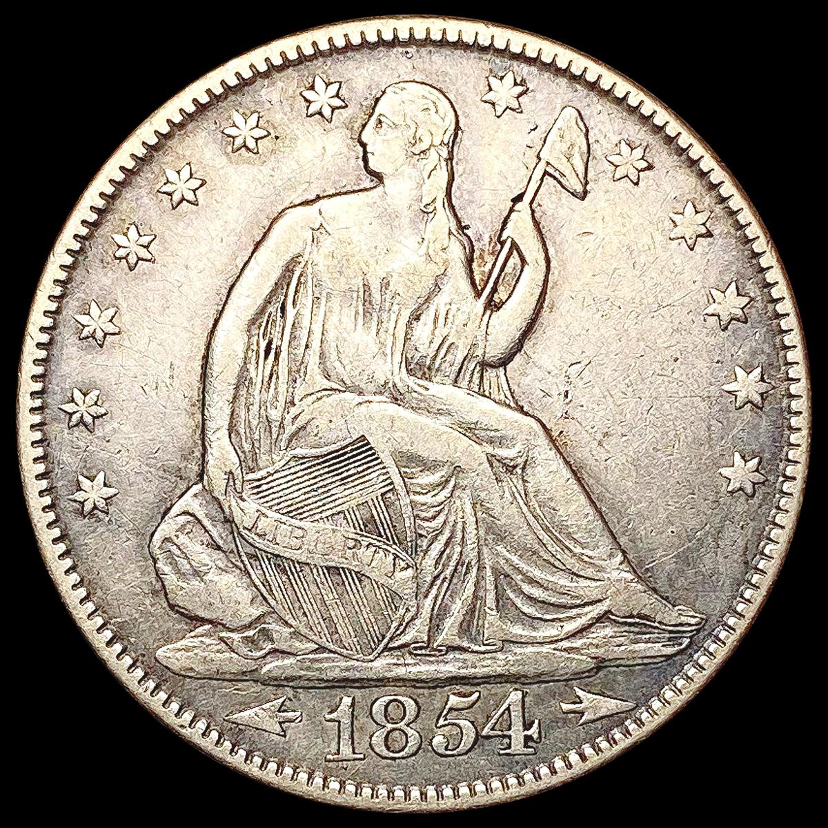 1854 Arws Seated Liberty Half Dollar NEARLY UNCIRC