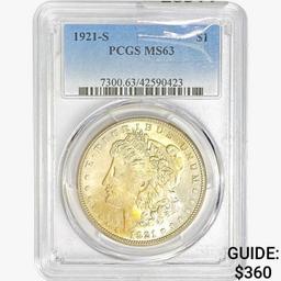 1921-S Morgan Silver Dollar PCGS MS63