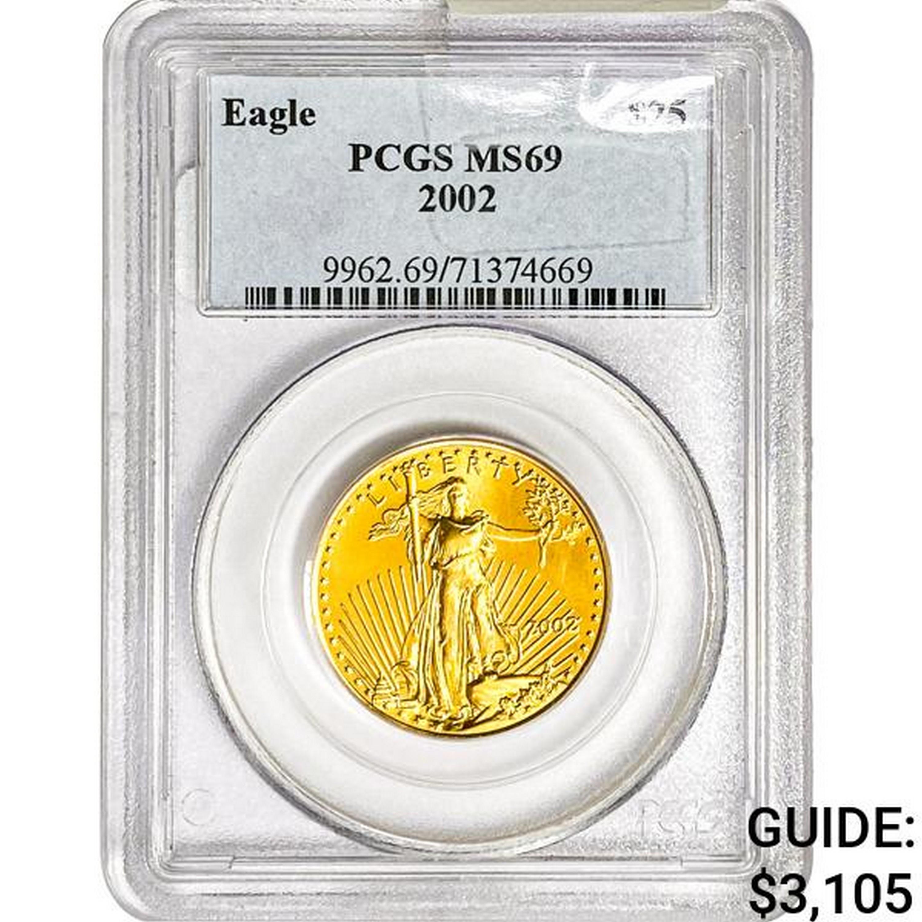 2002 $25 1/2oz. American Gold Eagle PCGS MS69