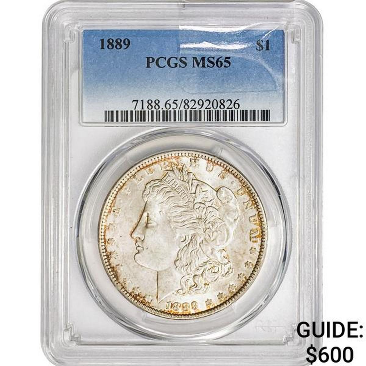 1889 Morgan Silver Dollar PCGS MS65