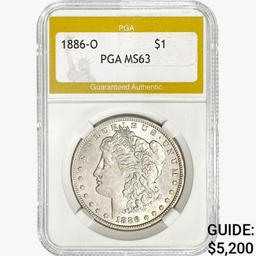 1886-O Morgan Silver Dollar PGA MS63