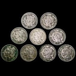 [9] Nickel 3 Cents [1865, 1868, [2] 1870, 1872, [2