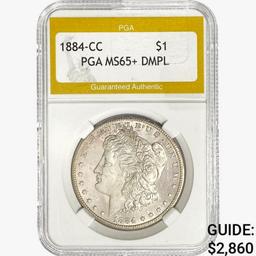 1884-CC Morgan Silver Dollar PGA MS65+ DMPL