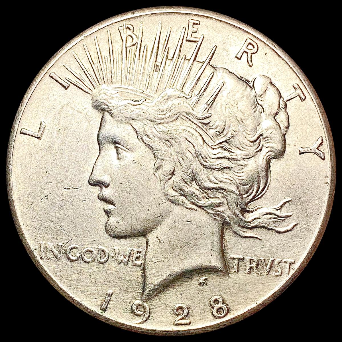 1928 Silver Peace Dollar NEARLY UNCIRCULATED