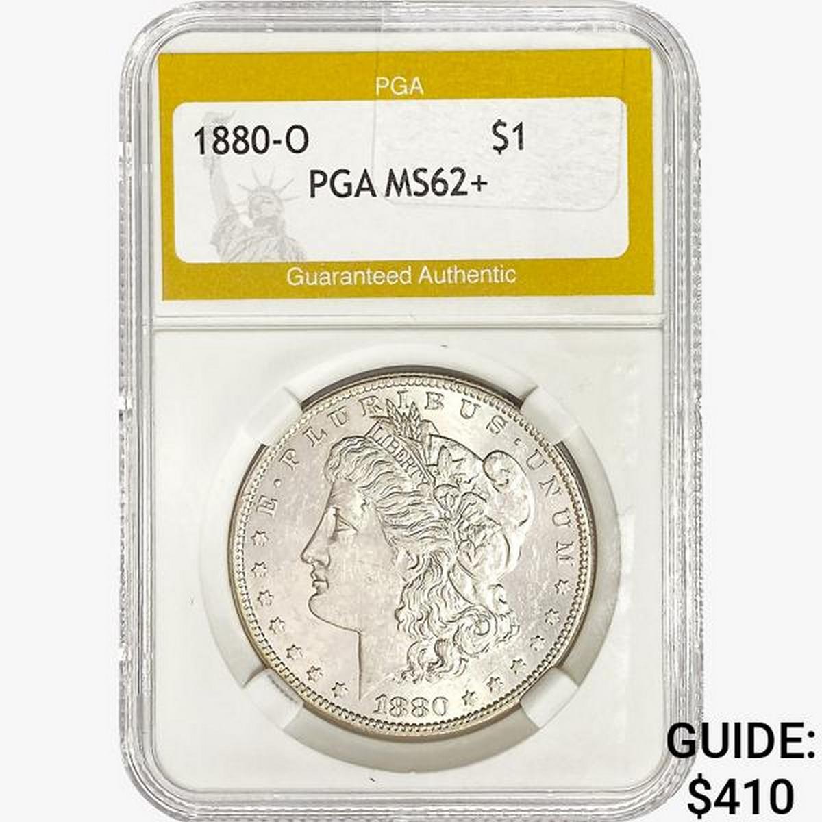 1880-O Morgan Silver Dollar PGA MS62+