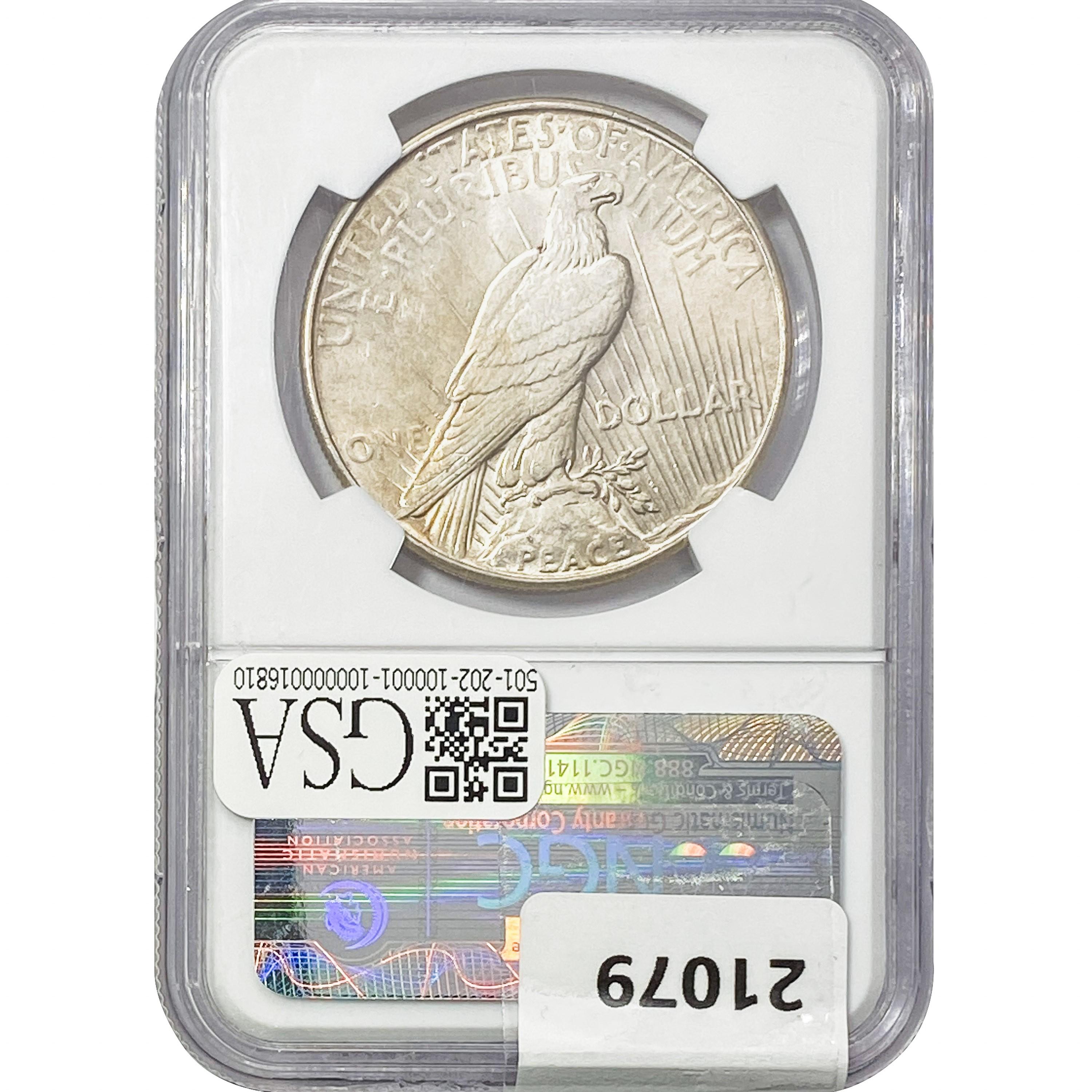 1935 Silver Peace Dollar NGC AU55