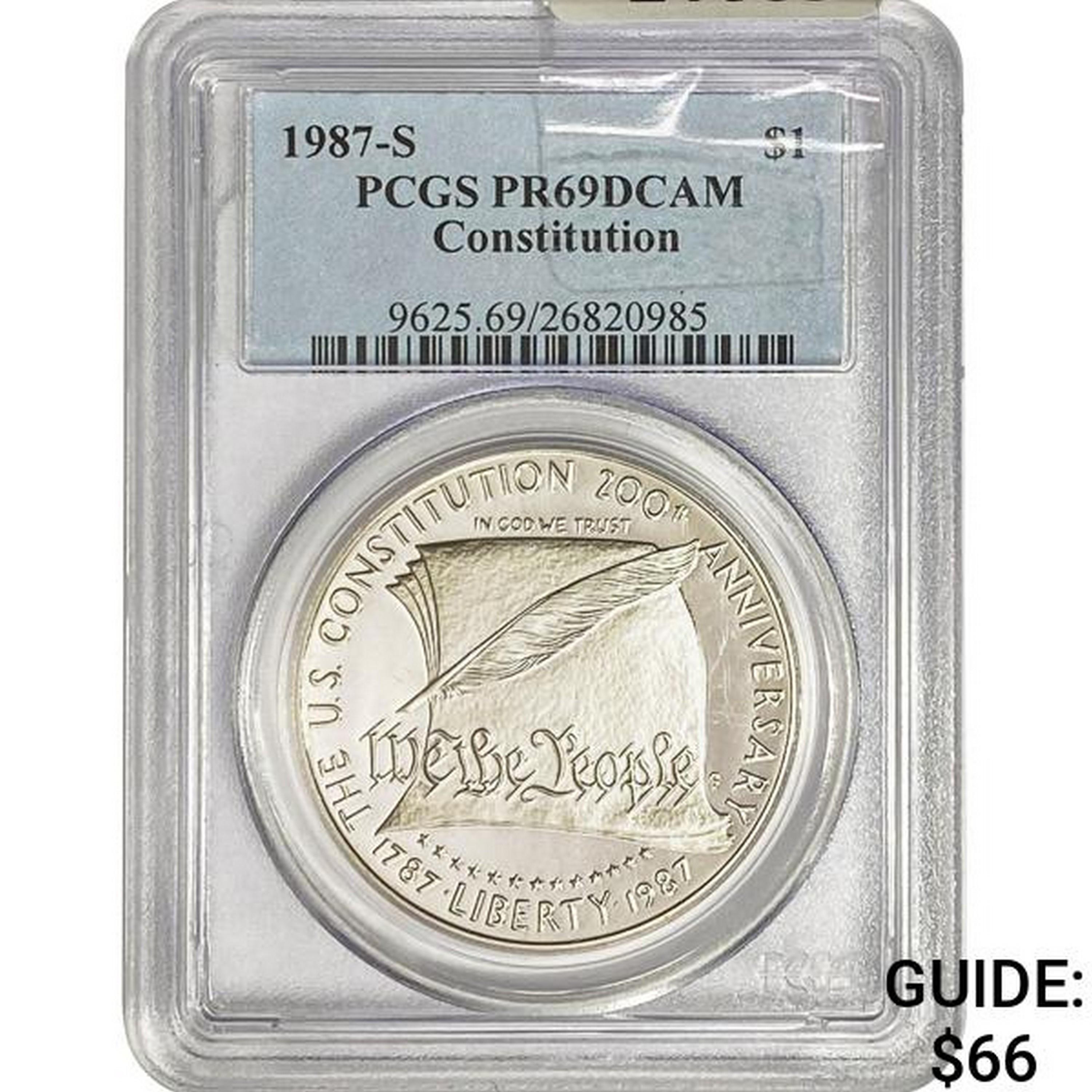 1987-S Silver Constitution Dollar PCGS PR69 DCAM