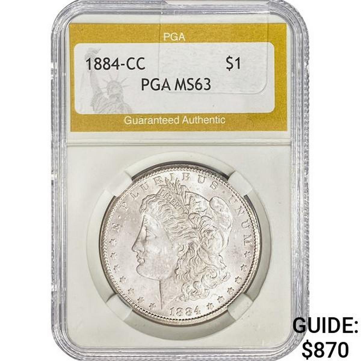 1884-CC Morgan Silver Dollar PGA MS63