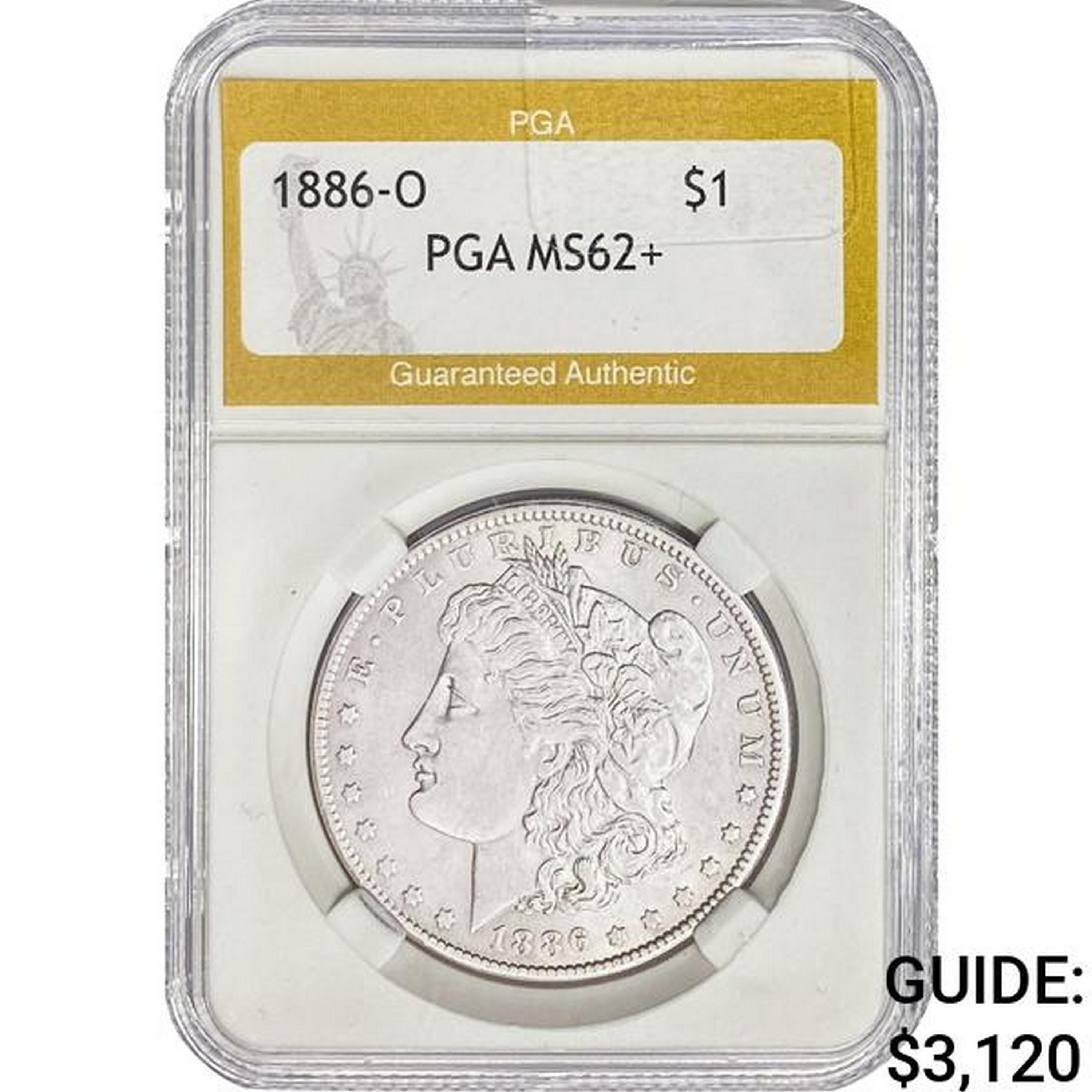 1886-O Morgan Silver Dollar PGA MS62+