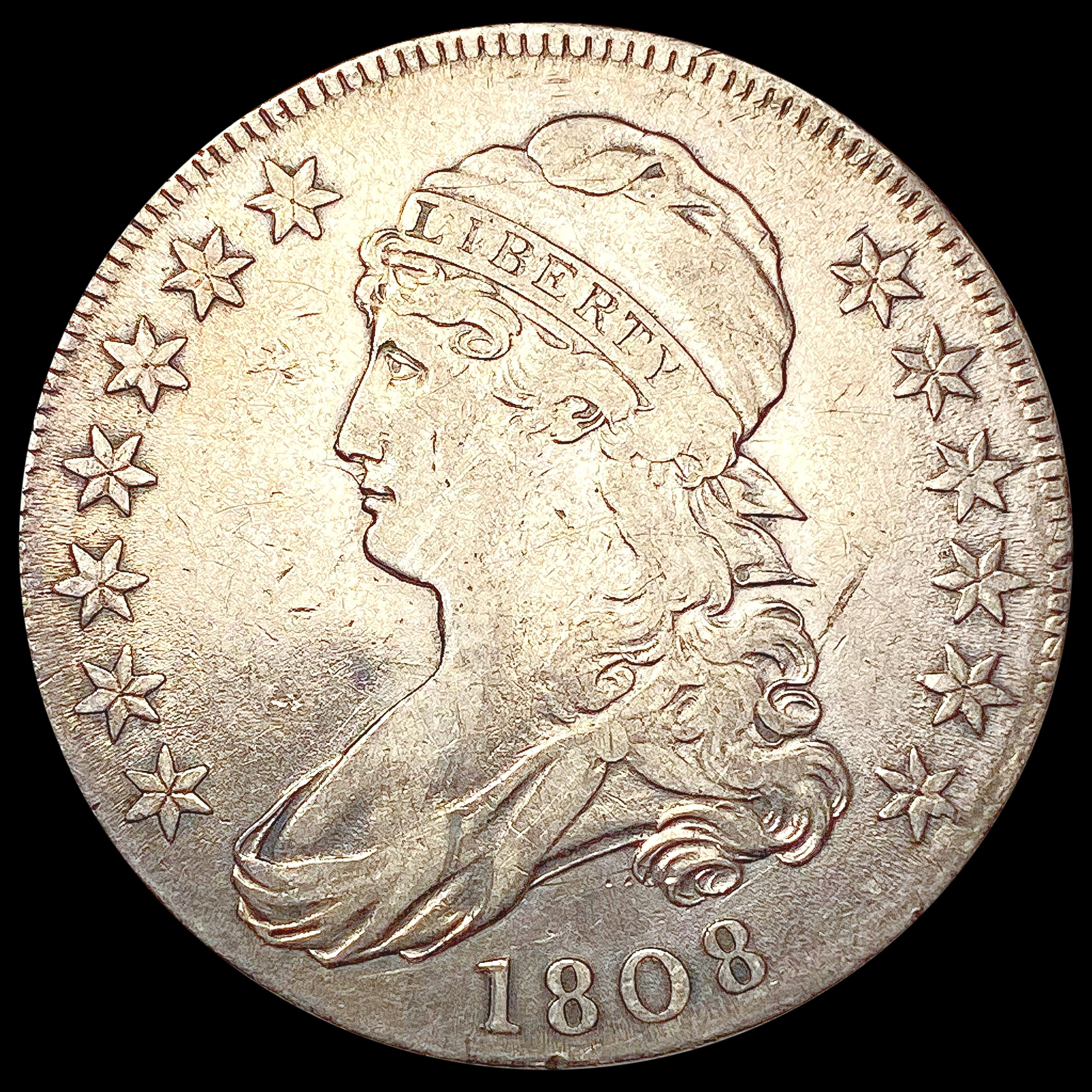 1808 Capped Bust Half Dollar NEARLY UNCIRCULATED