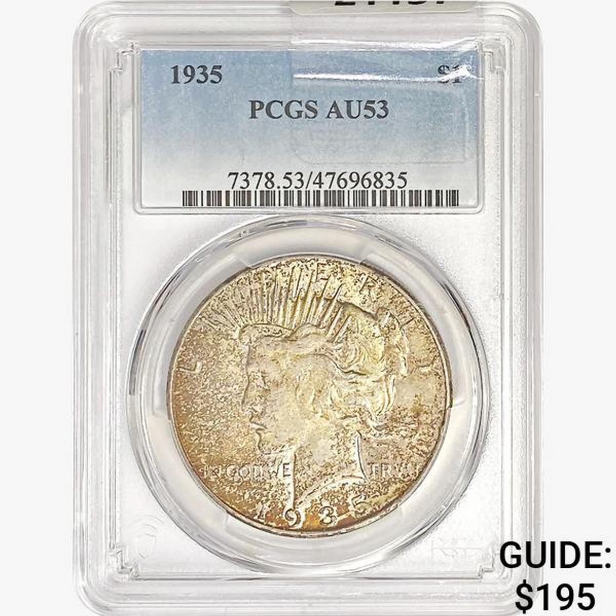1935 Silver Peace Dollar PCGS AU53