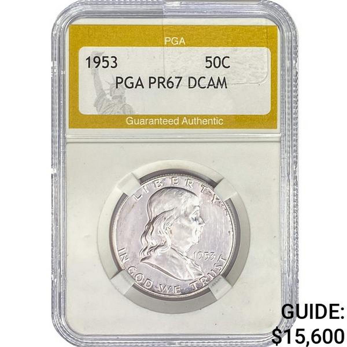 1953 Franklin Half Dollar PGA PR67 DCAM