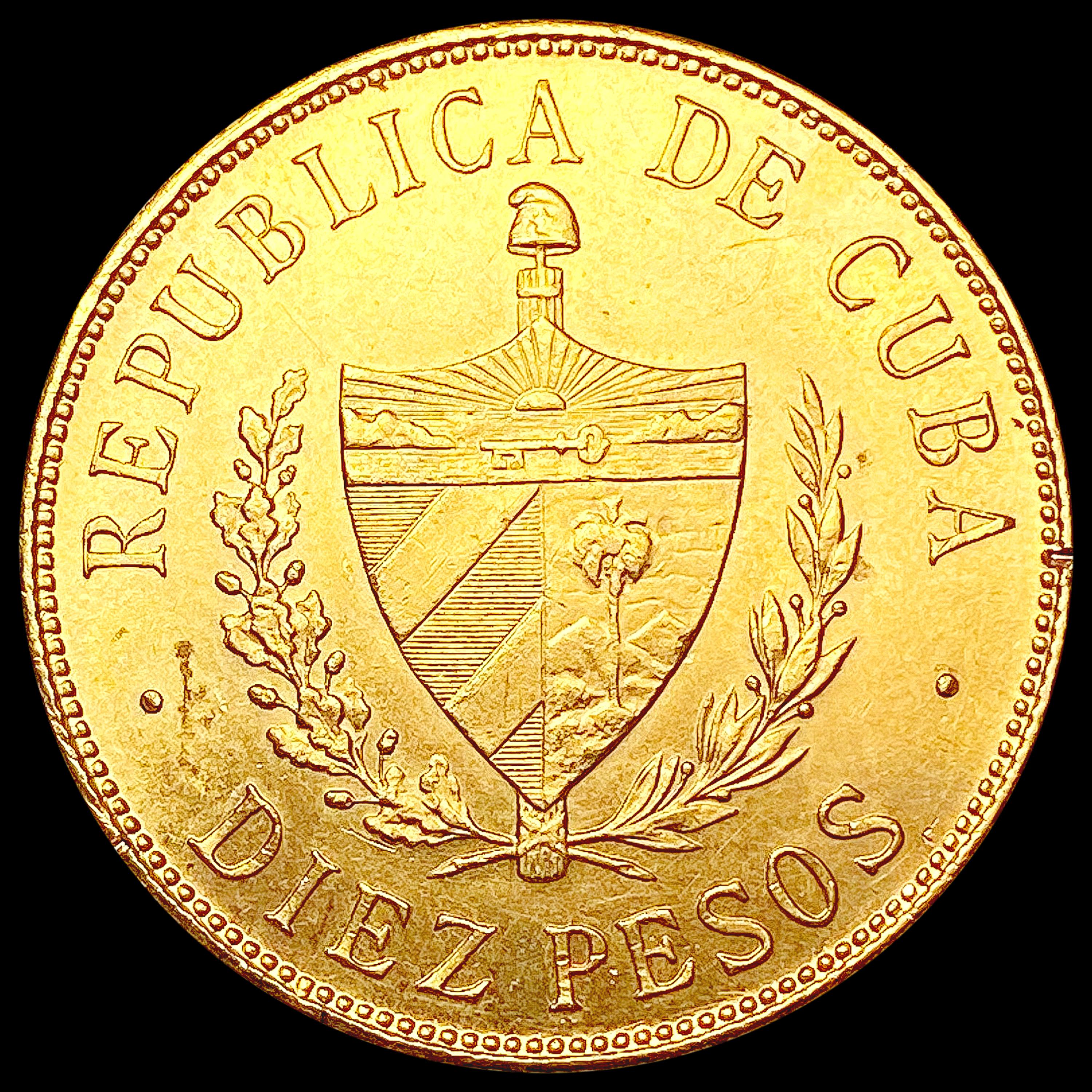 1916 Cuba .4838oz Gold 10 Pesos UNCIRCULATED