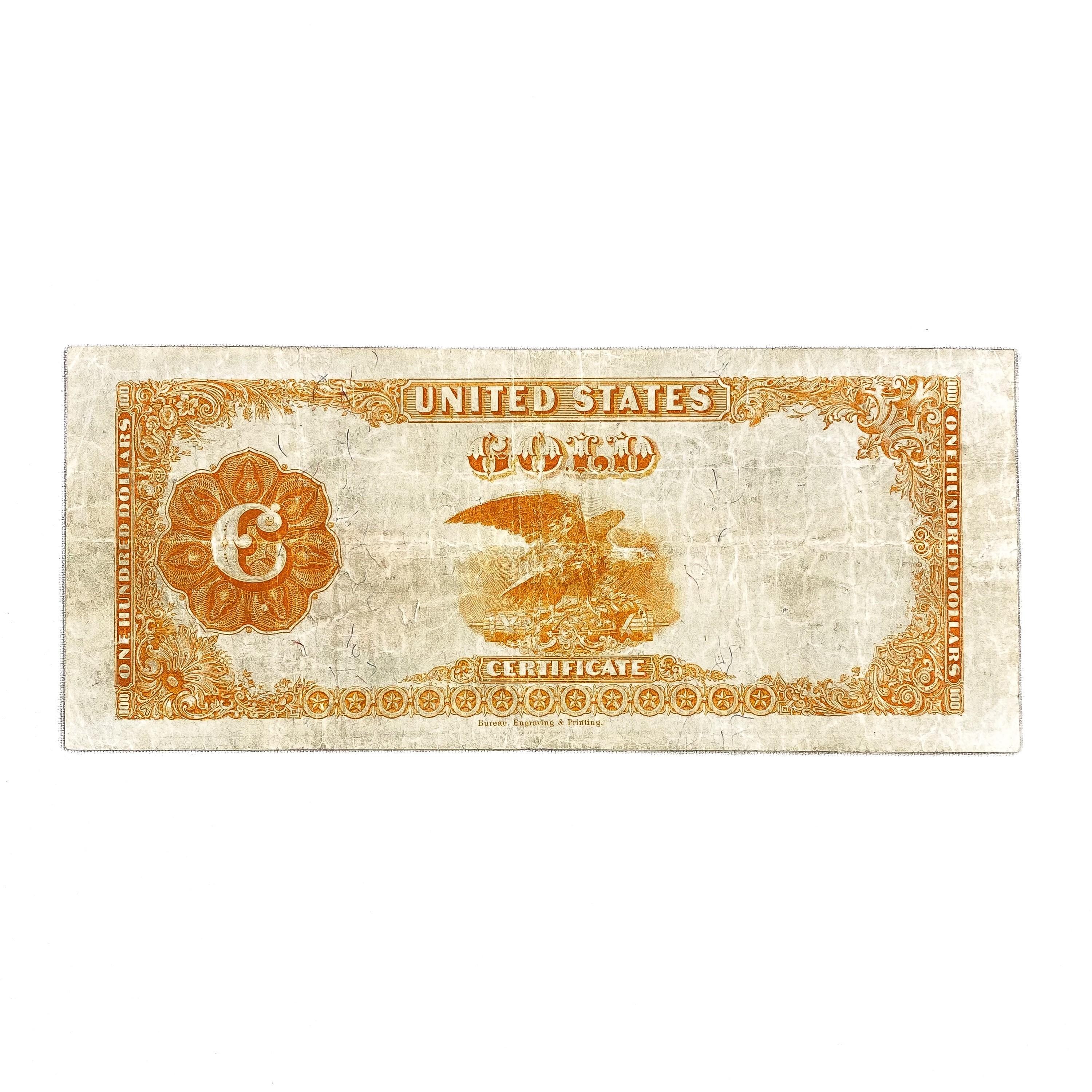 1922 $100 BENTON GOLD CERT. NOTE VF