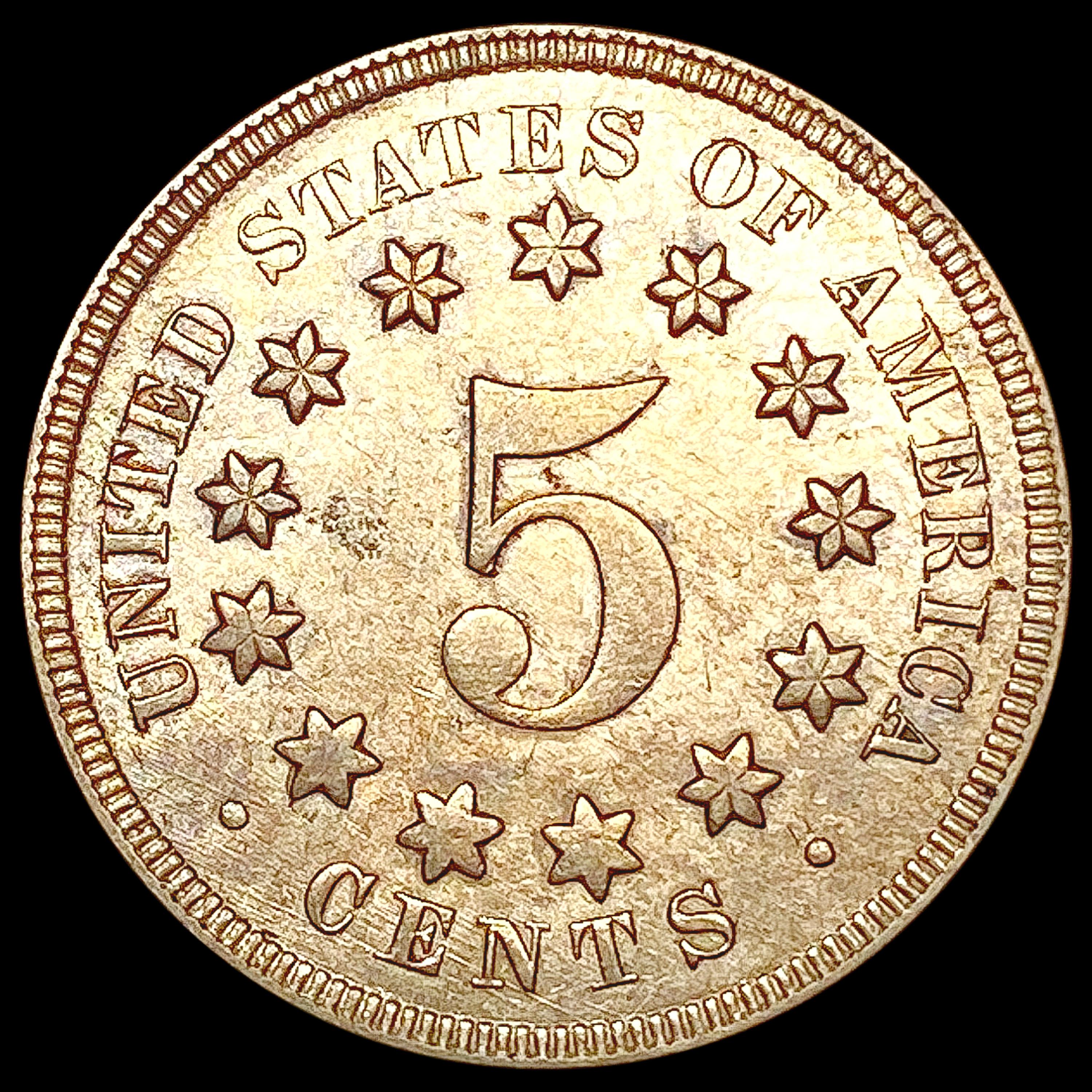1869 Shield Nickel CHOICE AU