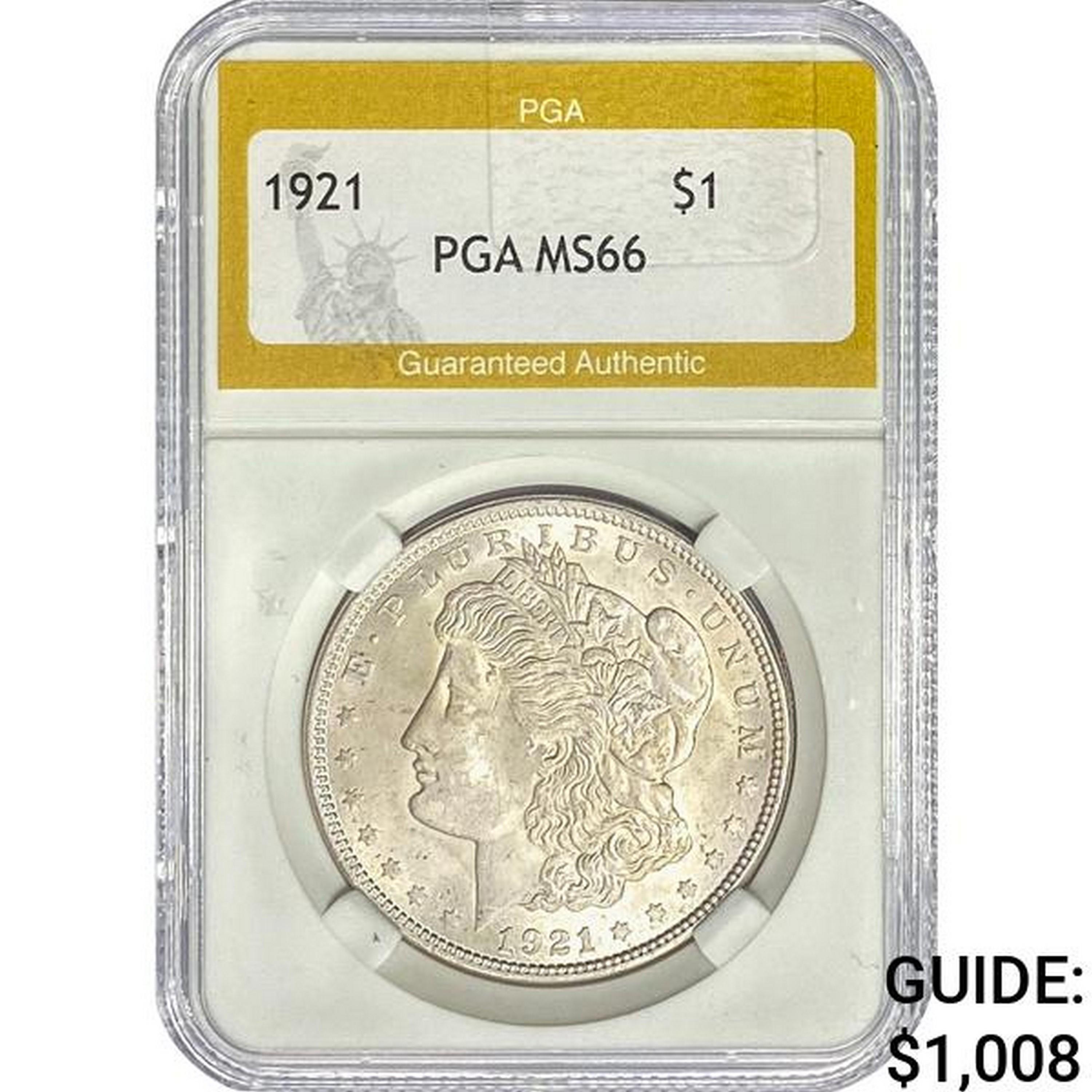 1921 Morgan Silver Dollar PGA MS66