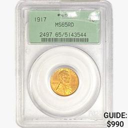 1917 Wheat Cent PCGS MS65 RD