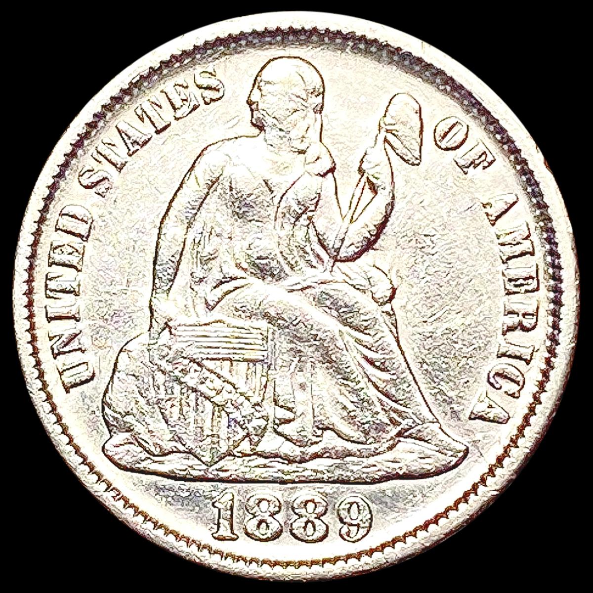 1889 Seated Liberty Dime CHOICE AU