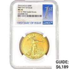 2015 US 1oz Gold $50 Eagle NGC MS70 1st Issue