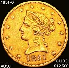 1851-O $10 Gold Eagle CHOICE AU