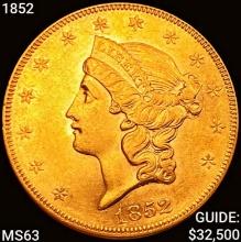 1852 $20 Gold Double Eagle CHOICE BU