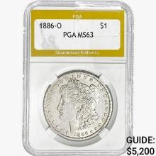 1886-O Morgan Silver Dollar PGA MS63