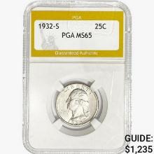 1932-S Washington Silver Quarter PGA MS65