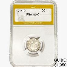 1914-D Barber Dime PGA MS66